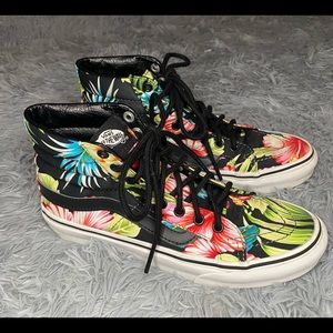 Vans Skater Floral Hawaiian High Tops Men’s SZ 4.5 Womens SZ 6 Shoes Sneakers